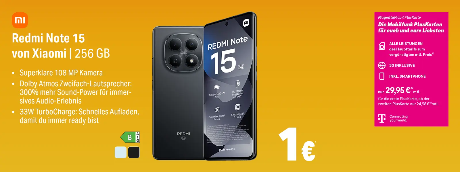 Werbebanner: Xiaomi Redmi Note 15 256 GB Smartphone mit Kamera-Features und 5G